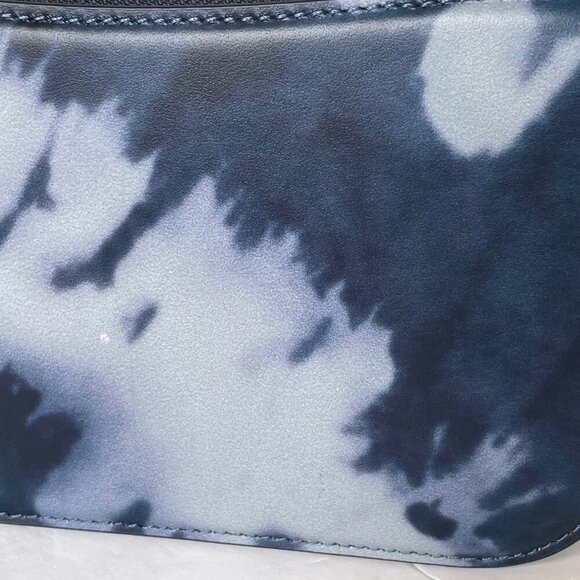 Coach Penn Shoulder Bag Y2K Blue Leather Tie Dye CU049 Small Clutch Festival - Picture 9 of 13